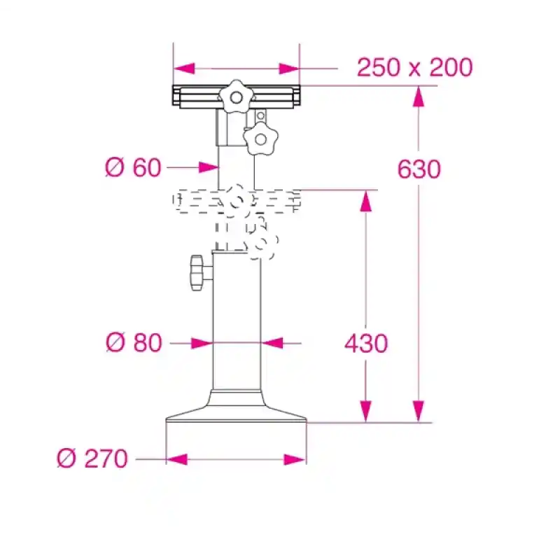 Barka Manuel Koltuk Ayağı 600 mm