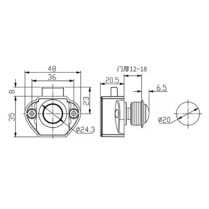  Basmalı Dolap Kulbu Küçük Ø20mm