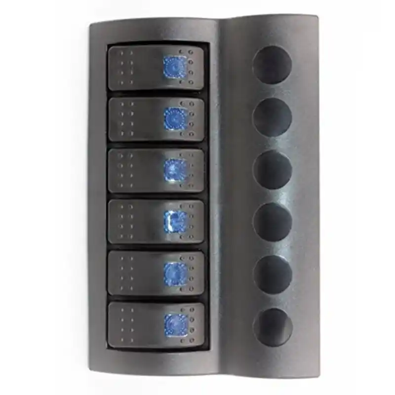 BFY Marin Otomatik Sigortalı Switch Panel, 6 Anahtar, Mavi