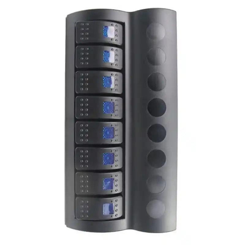 BFY Marin Otomatik Sigortalı Switch Panel, 8 Anahtar, Mavi