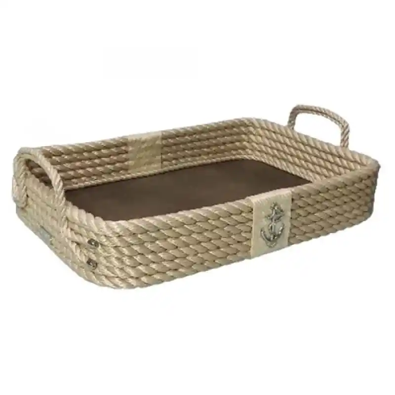 CaptainRA Deri Tabanlı Tepsi (Dikdörtgen) Bej