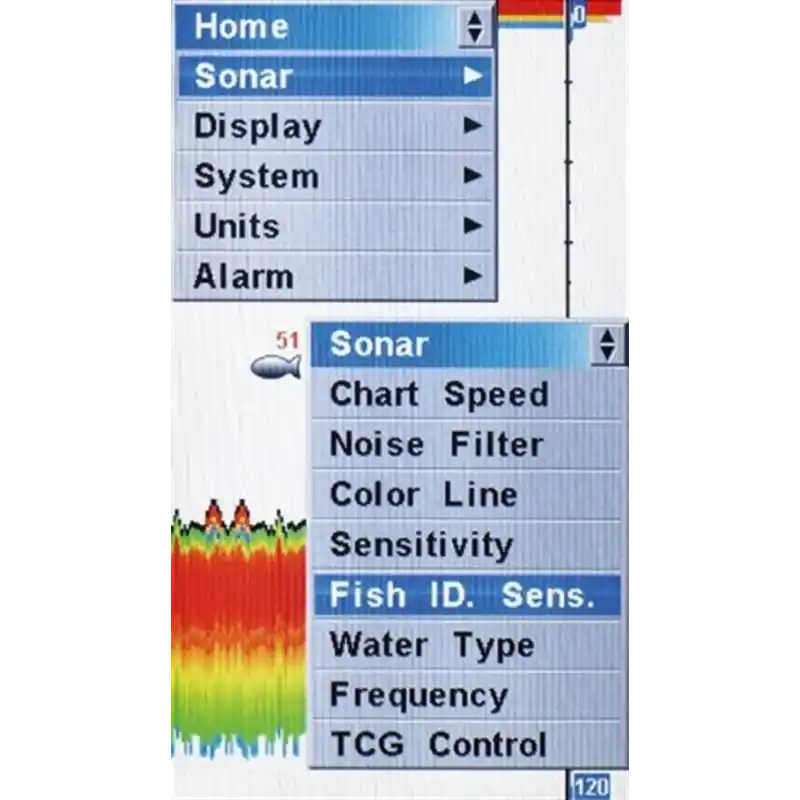 Condor 340 C Renkli Ekran Balık Bulucu Türkçe Menü