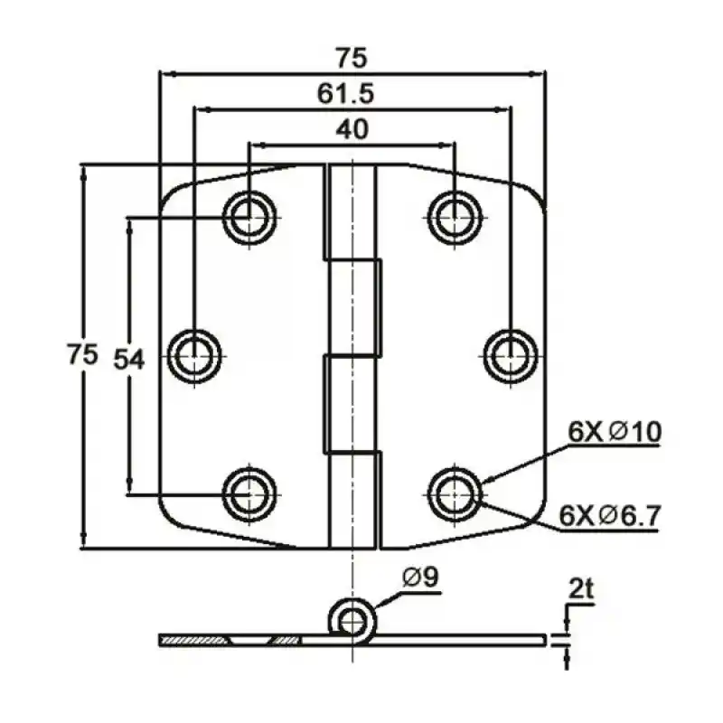 Kapaklı Menteşe 75mm*75mm