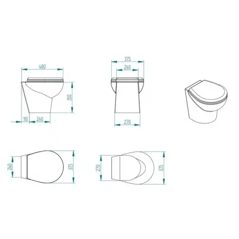 Match Cut 24V Beyaz Kısa Taş Thr. Kitli Tuvalet