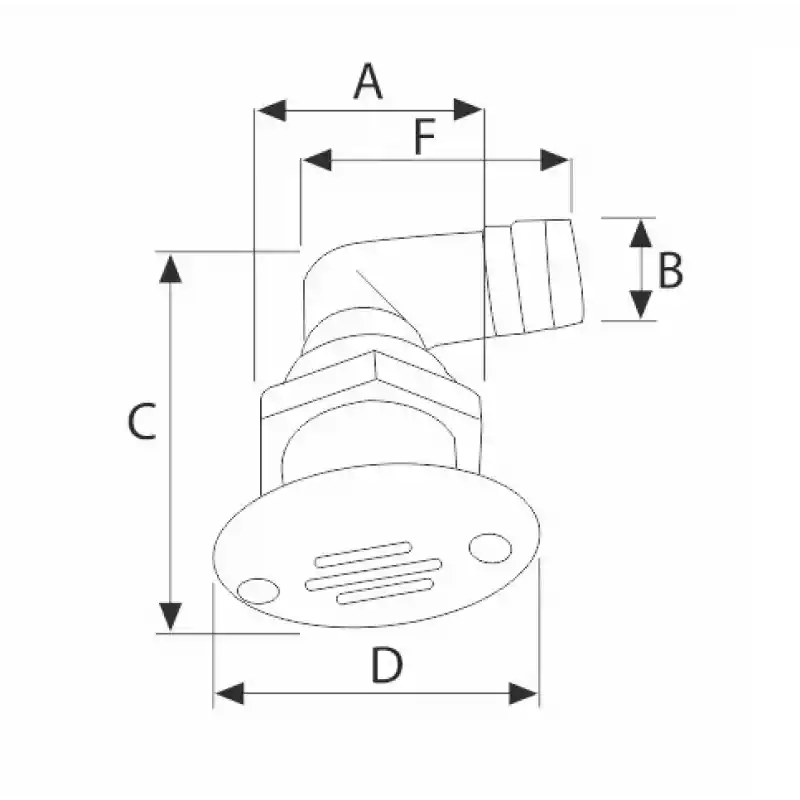 Nuova Rade Oval Hava Firarı, Dirsek 19 mm