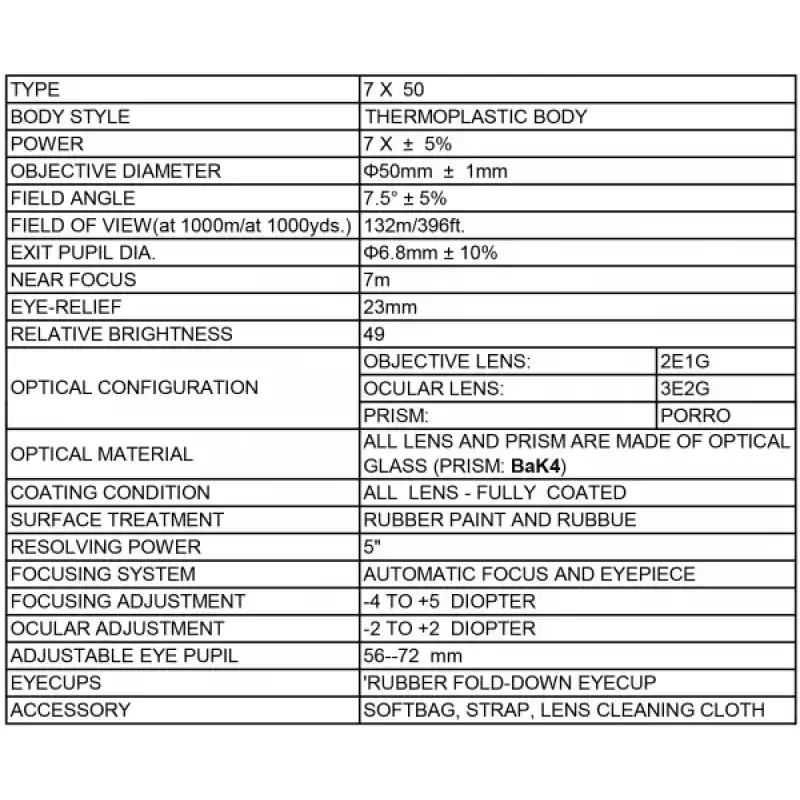 Osculati 7x50 Marin Su Geçirmez Dürbün