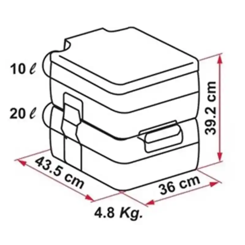 Portatif tuvalet 20 L.