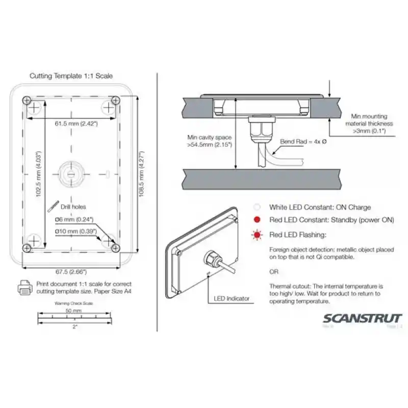 ROKK WIRELESS SURFACE 3 COIL 15W,12/24V KABL.ŞARJ