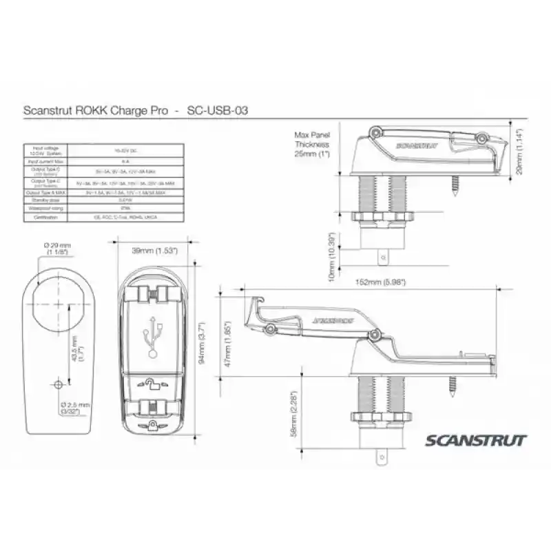 SC-USB-03 Hızlı Şarj Soketi