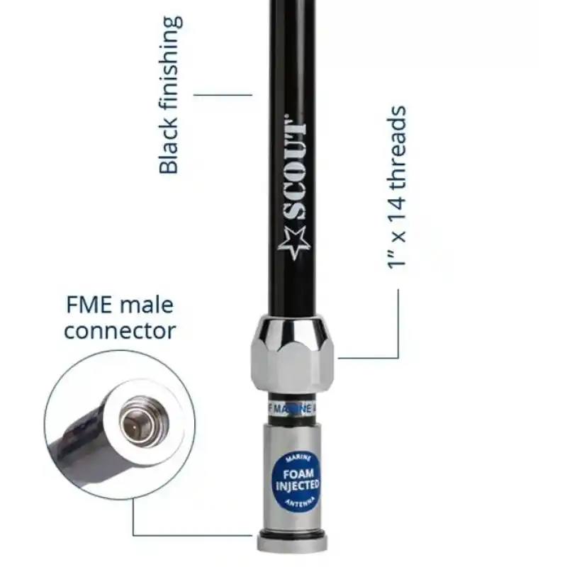 Scout Quick 1 Vhf Anteni Fiberglass 1 Metre Siyah