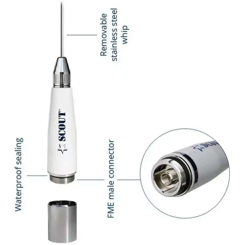 Scout Quick 3 Vhf Anteni Paslanmaz Çelik 1.1 Metre