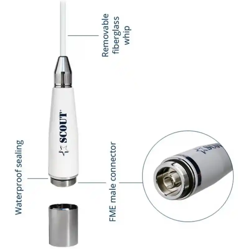 Scout Quick 4 Vhf Anteni Fiberglass 1 Metre