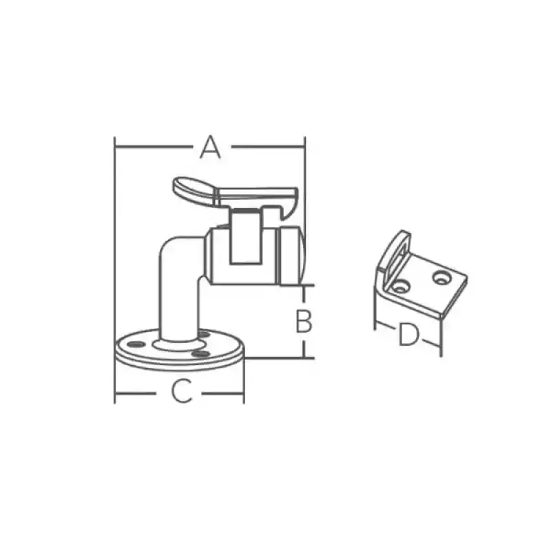 Stoper 90° - 49x50mm