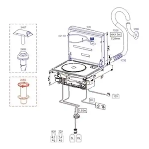 1028, 800 modeli için paslanmaz egzoz borusu