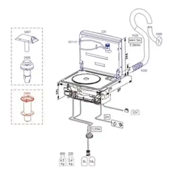 1030, 800 modeli için egzoz battaniyesi