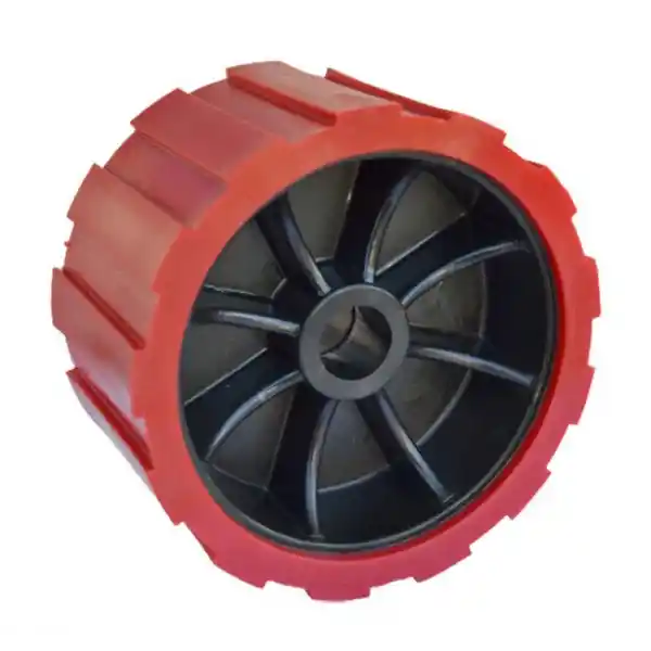 Renkli Poliüretan Römork Yan Dayama Tekerleği - Kırmızı