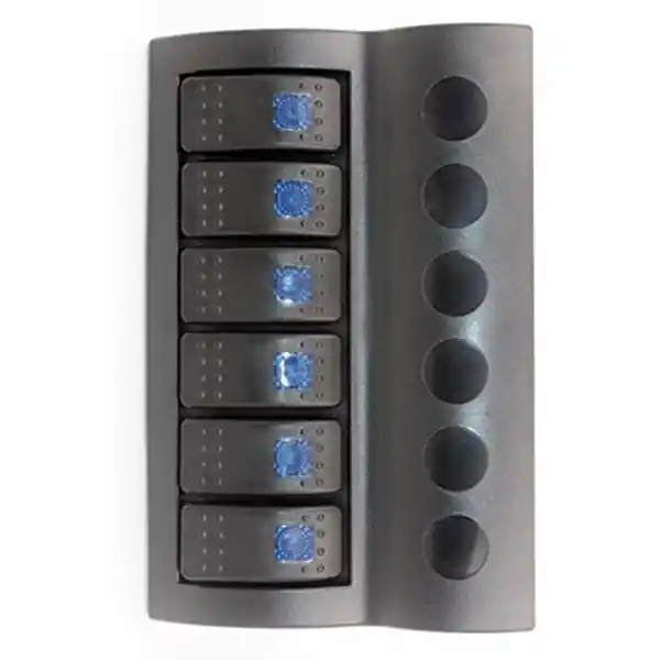 BFY Marin Otomatik Sigortalı Switch Panel, 6 Anahtar, Mavi