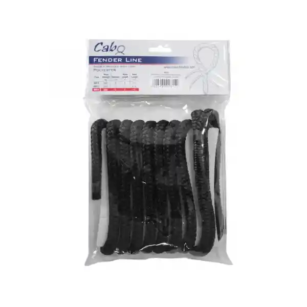 Cabo Usturmaça Line, Double Braided, W/ Loop, Diam. 10mm, L 2M, Polyester, Siyah