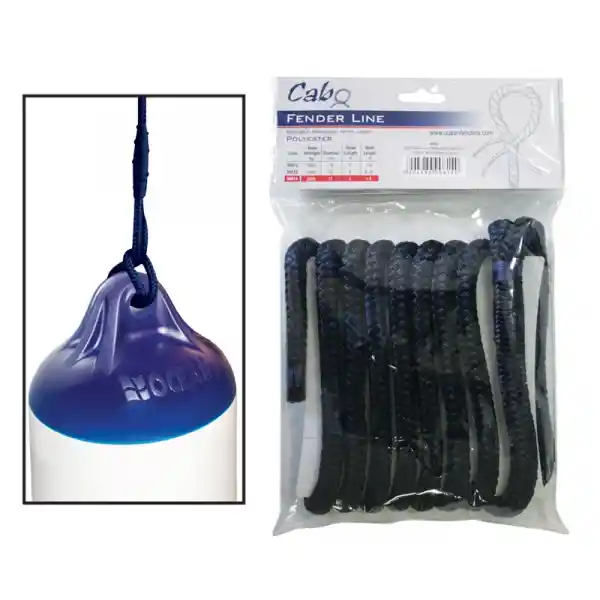 Cabo Usturmaça Halatı-İki Kollu,Kasalı,Ç:10mm,B:2M,Pol. Siyah, K.Mavi