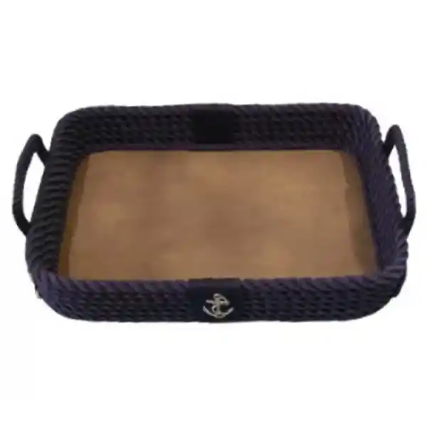 CaptainRA Deri Tabanlı Tepsi (Dikdörtgen) Lacivert