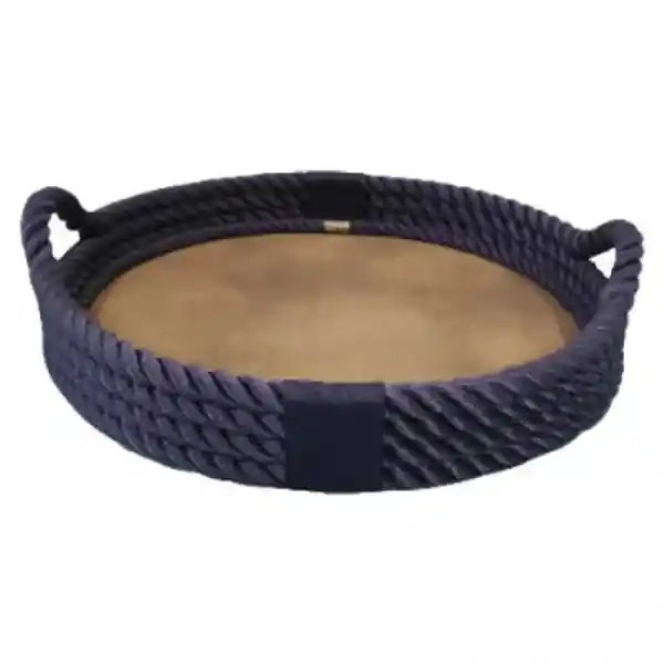 CaptainRA Deri Tabanlı Tepsi (Yuvarlak) Lacivert