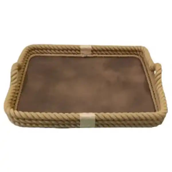 CaptainRA Kalın Halatlı Tepsi 56x43 Krem