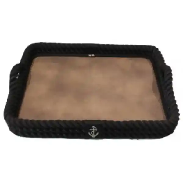 CaptainRA Kalın Halatlı Tepsi 56x43 Siyah