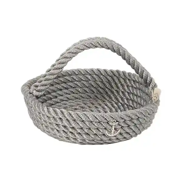 CaptainRA Kulplu Eşya Sepeti (Yuvarlak) Gri