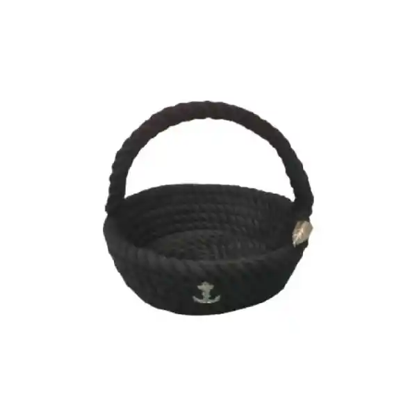 CaptainRA Kulplu Eşya Sepeti (Yuvarlak) Siyah
