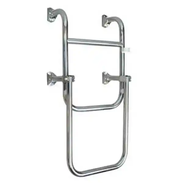 Katlanabilir Paslanmaz Krom Merdiven Genişlik: 24.5cm - 2+1 Basamak / 65cm