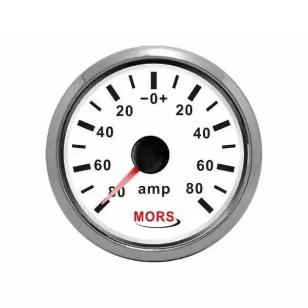 Mors Ampermetre Gösterge 12-24V - Beyaz