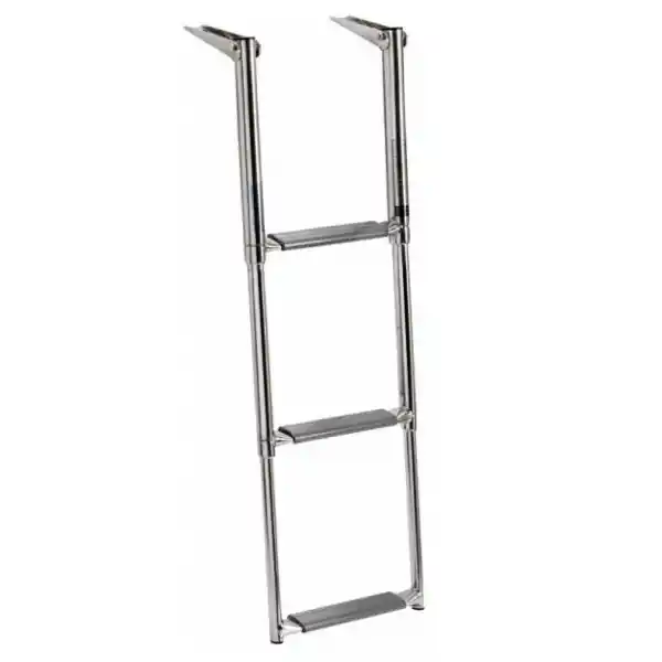 Teleskopik Krom Tekne Merdiveni - 3 Basamak - 85cm