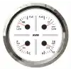 KUS Temiz Su + Pis Su + Gri Su + 12V Voltmetre 4lü Gösterge 111mm - Beyaz