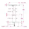 Barka Elekrikli, Kayar Plakalı Masa Ayağı. 24V. 2 Kademe-700mm