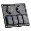 BFY Sigortalı Switch Panel USB + 12V Çakmaklık, 4 Anahtarlı