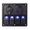 BFY Sigortalı Switch Panel USB + 12V Çakmaklık, 4 Anahtarlı
