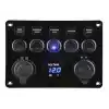 Switch Panel, 5 Anahtarlı, Voltmetre ve USB Şarjlı
