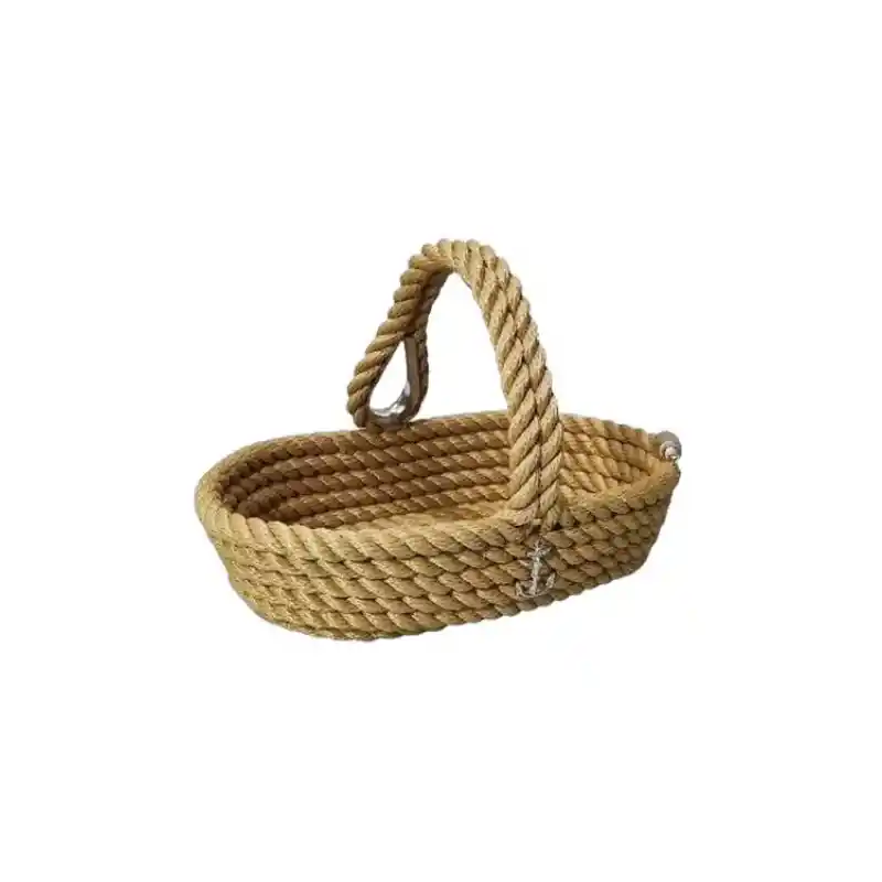 CaptainRA Kulplu Eşya Sepeti (oval) Krem