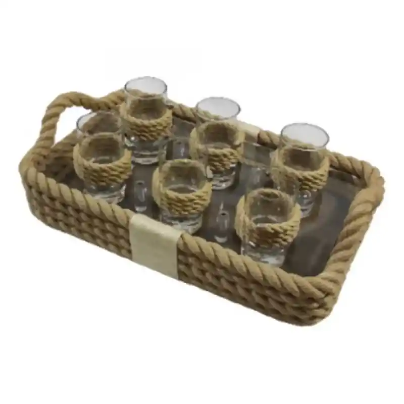 CaptainRA Shot Bardaklı Tepsi Krem