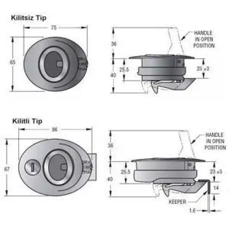 Southco Marine Beetle Kulplu Kilit