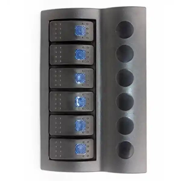 BFY Marin Otomatik Sigortalı Switch Panel, 6 Anahtar, Mavi