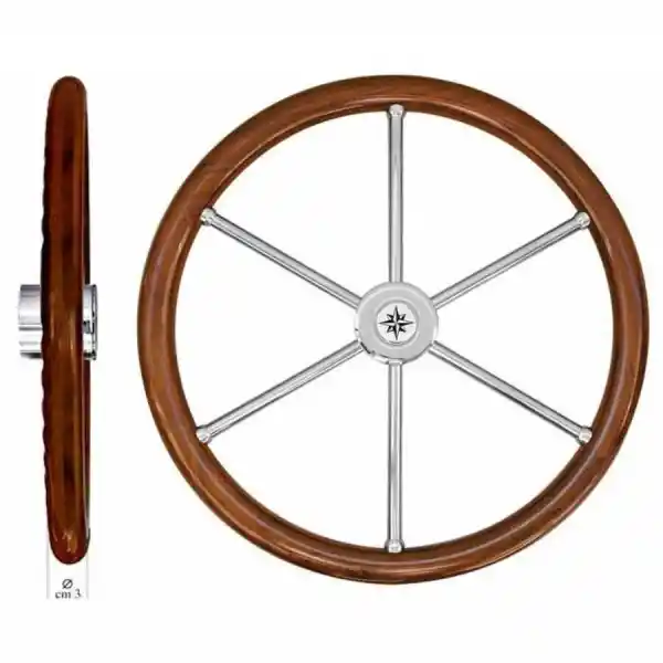 SAVORETTI T6N Modern Teak Dümen Simidi - 60cm