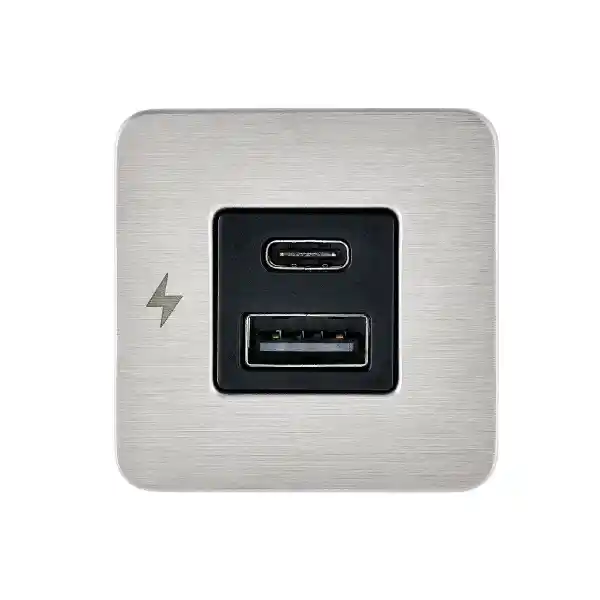 TILE-USB-A/USB-C ŞARJ SOKETİ, PASL. ÇERÇEVE