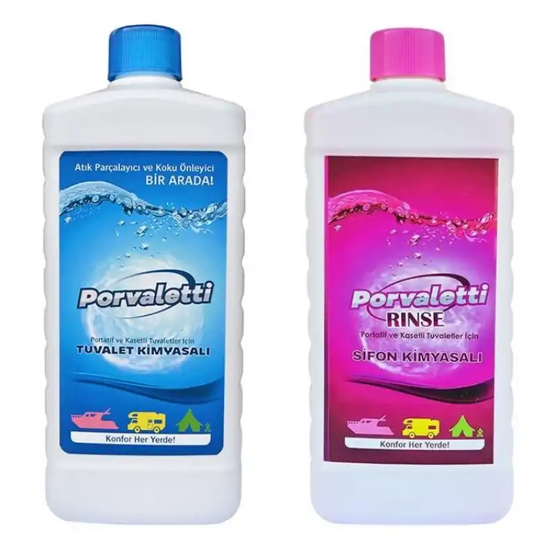 Porvaletti Portatif Tuvalet Kimyasalı 2li Set (atık Parçalayıcı ve Koku Giderici)