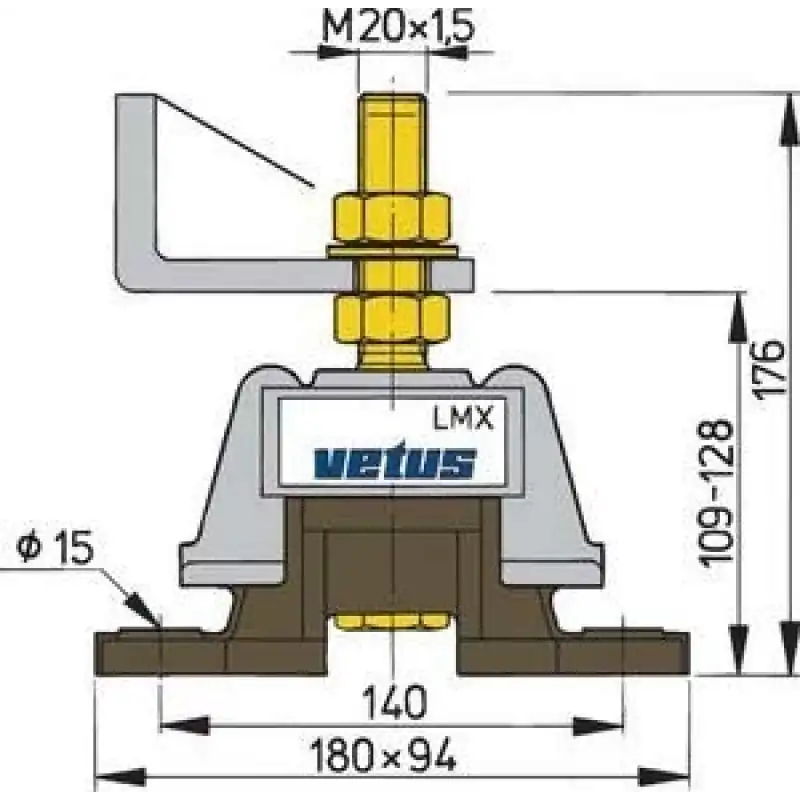 Vetus Esnek Motor Takozu, Tip Lmx