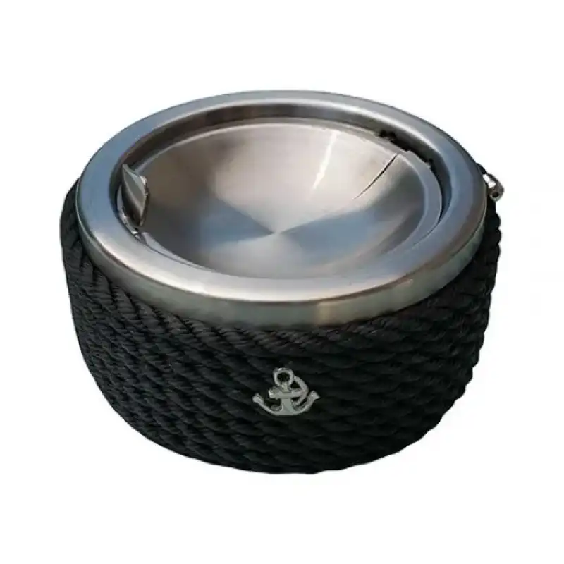 CaptainRA Krom Kapaklı Küllük Siyah