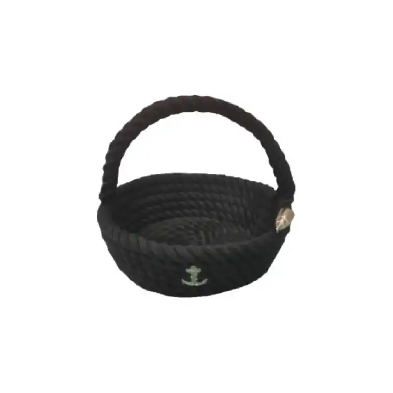 CaptainRA Kulplu Eşya Sepeti (Yuvarlak) Siyah