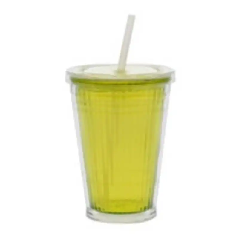 Gimex büyük bardak, pipetli limon yeşili