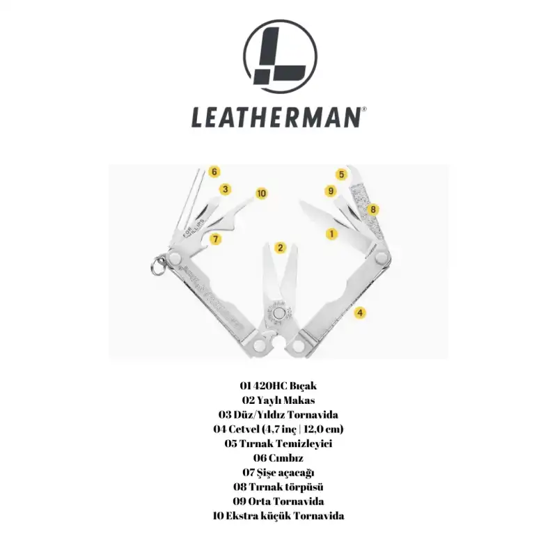 Leatherman Micra Slate 10 Fonksiyonlu Çakı