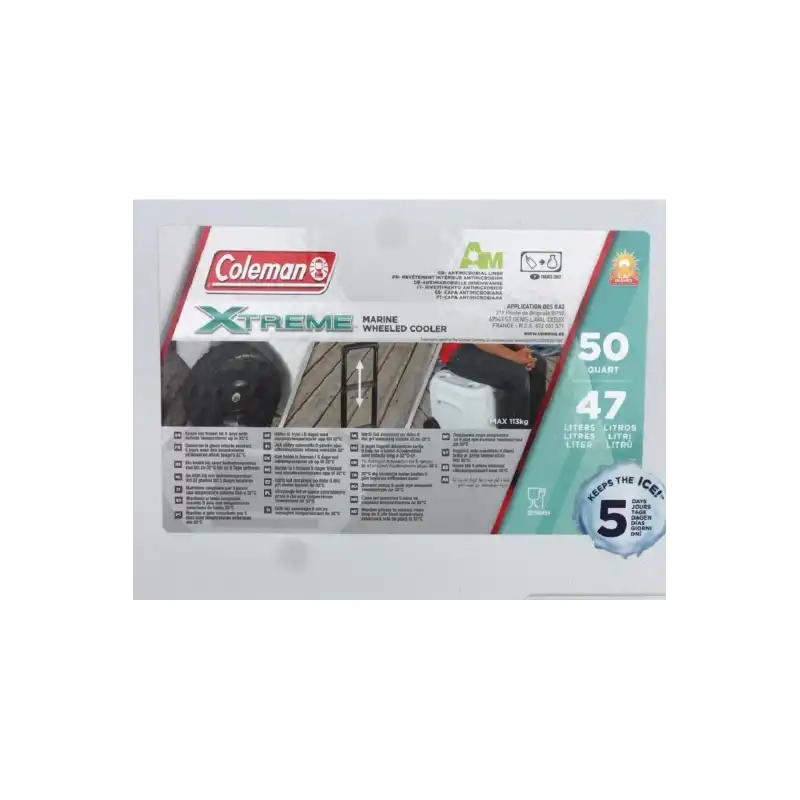 Coleman Marine 50QT - UV Korumalı Tekerlekli Buzluk